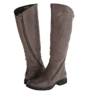 Born Laurette Burnished Brown Grey Leather Tall Boots Women’s Size 6M